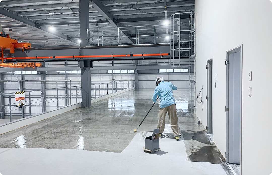 広面積でも品質を揃える施工体制